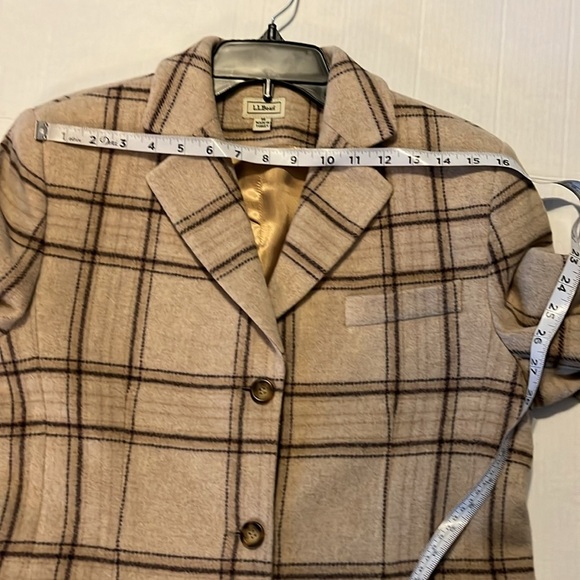 VTG-L.L. Bean-8 Reg-tan plaid-long sleeve, wool& cashmere blend,  blazer/jacket. - Picture 13 of 15